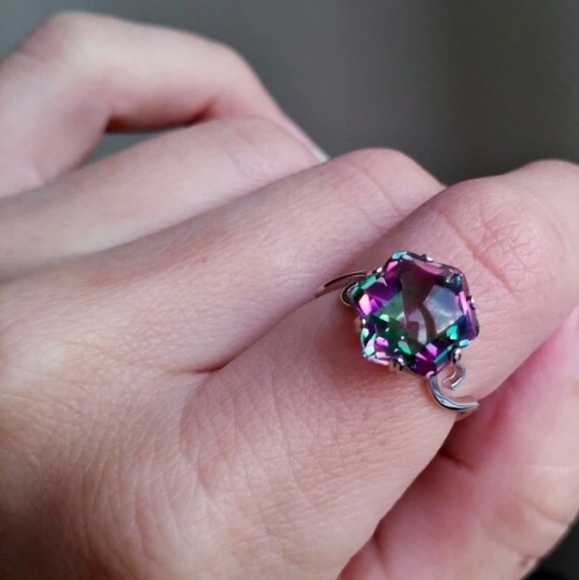 Jewelry - 🔥LAST 1🔥NEW HEXAGON MYSTIC TOPAZ SS RING